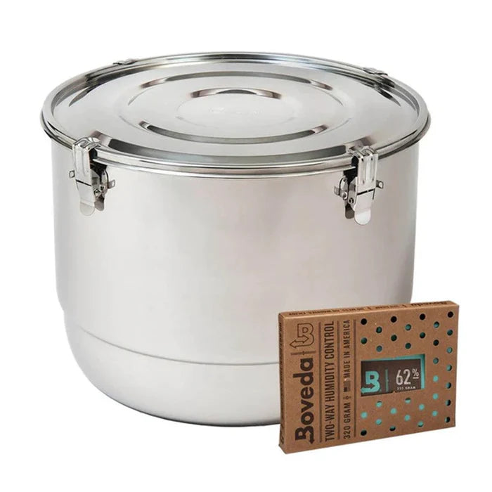 CVault 21 Liter (2+ POUND) Humidity Control Airtight Metal Container + Humidipaks