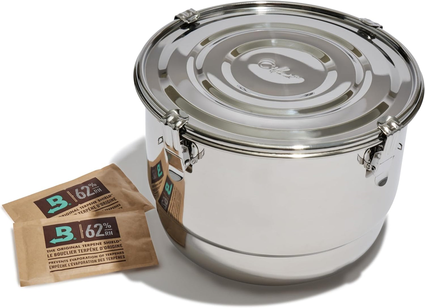 CVault 8 Liter (1 POUND) Humidity Control Airtight Metal Container + Humidipaks
