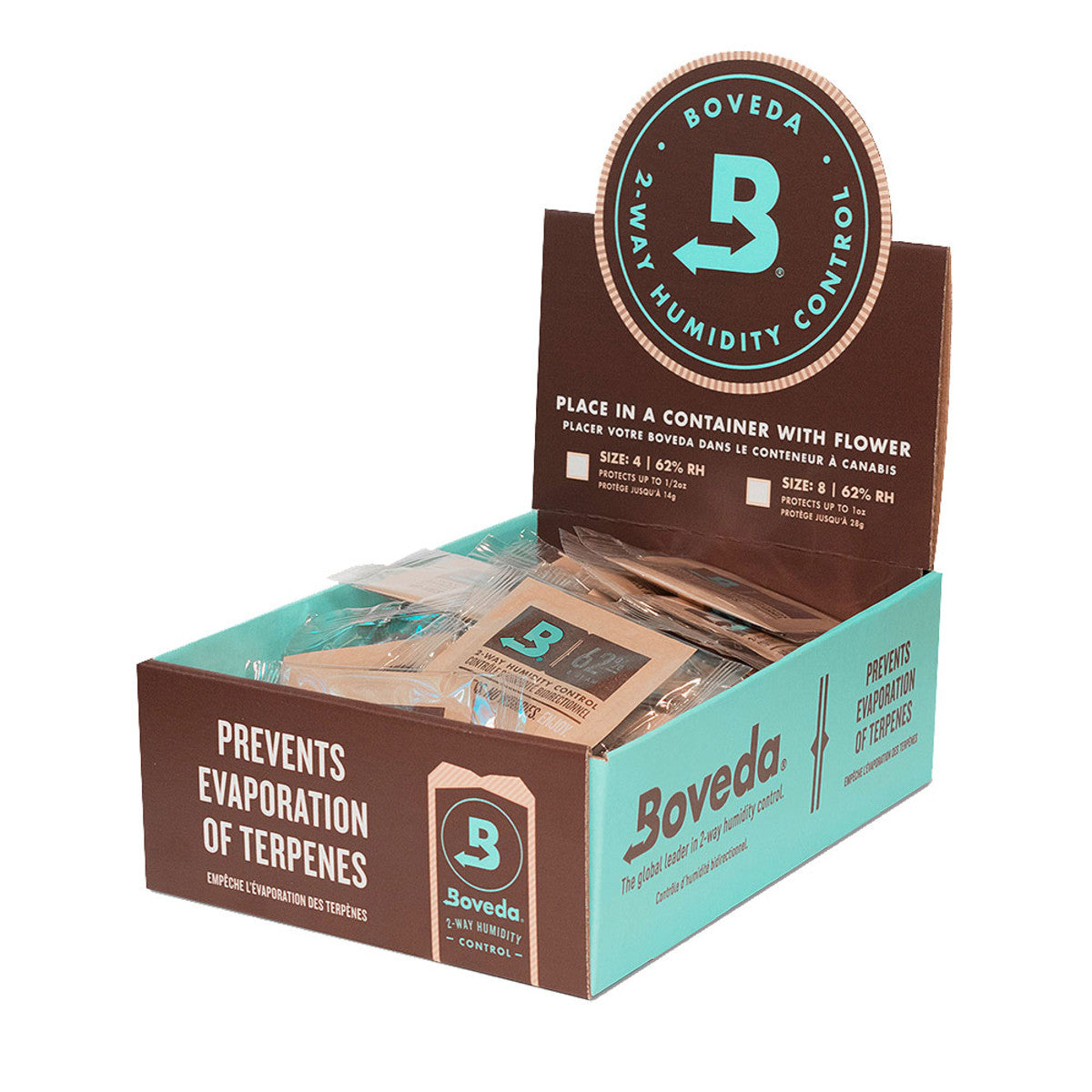 Boveda 2-Way Humidity Control - 62% / 8g 100 PC DISPLAY