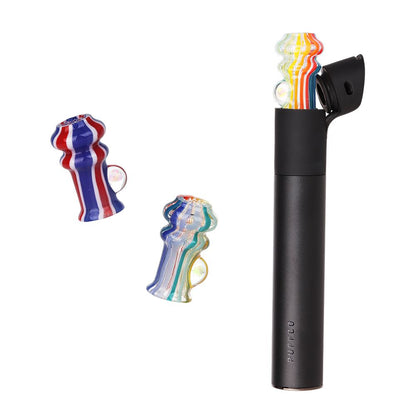 Pulsar Rainbow w/ Opal Glass Mouthpiece Attachment for Puffco Pivot w/ Display Stand - RANDOM COLOR