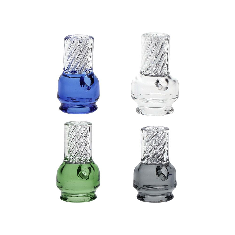 Pulsar Vortex Glass Mouthpiece Attachment for Puffco Pivot w/ Display Stand - RANDOM COLOR