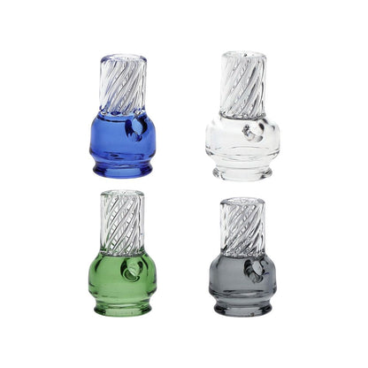Pulsar Vortex Glass Mouthpiece Attachment for Puffco Pivot w/ Display Stand - RANDOM COLOR