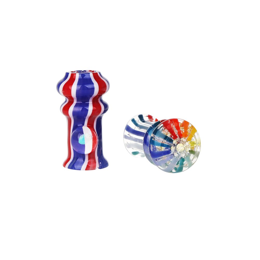 Pulsar Rainbow w/ Opal Glass Mouthpiece Attachment for Puffco Pivot w/ Display Stand - RANDOM COLOR