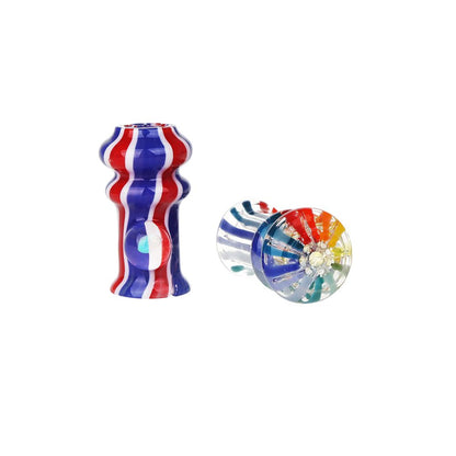 Pulsar Rainbow w/ Opal Glass Mouthpiece Attachment for Puffco Pivot w/ Display Stand - RANDOM COLOR