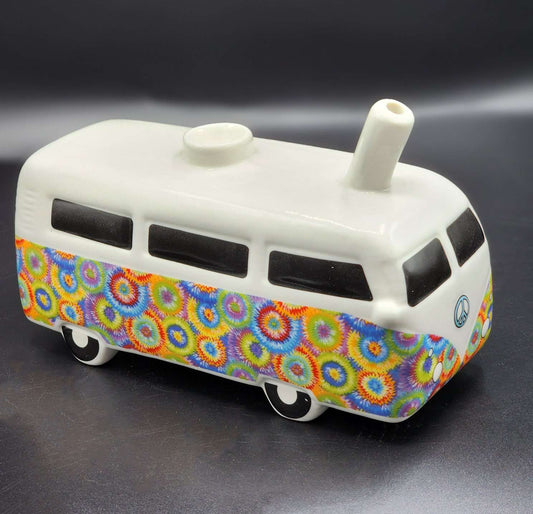 70's Retro Vintage Flowers Bus Ceramic Pipe | Peachy Pablo
