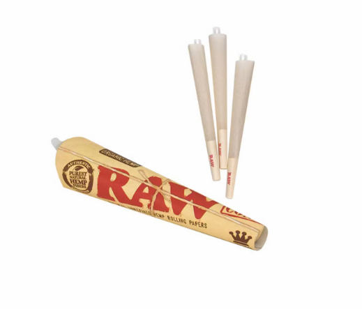 RAW Organic Hemp KING SIZE Cones 3-Pack